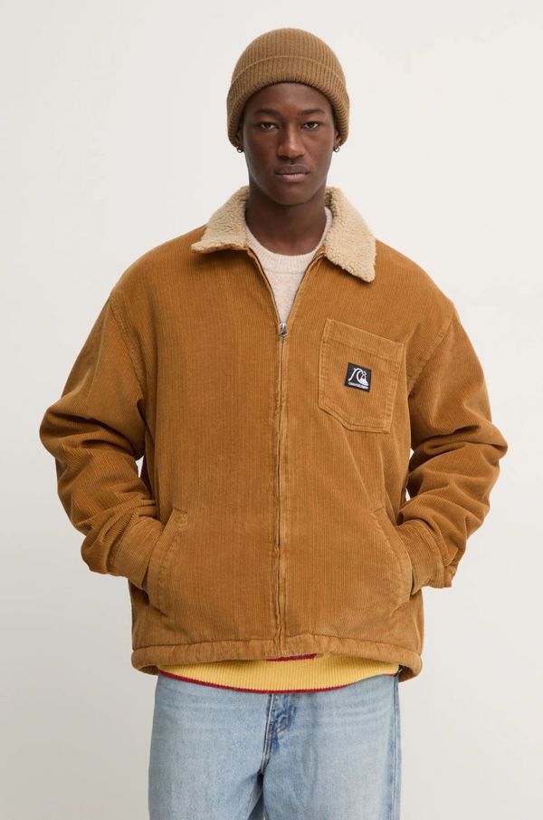 Quiksilver Košulja-jakna Quiksilver Dna Sherpa Harrington boja: smeđa, za prijelazno razdoblje, EQYJK04064