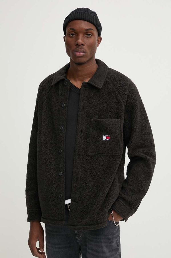 Tommy Jeans Košulja-jakna Tommy Jeans boja: crna, za prijelazno razdoblje, DM0DM19647