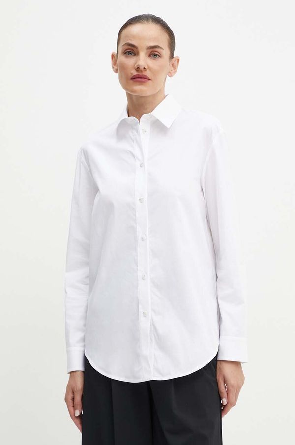 Max Mara Leisure Košulja Max Mara Leisure za žene, boja: bijela, relaxed, s klasičnim ovratnikom, 2426116038600