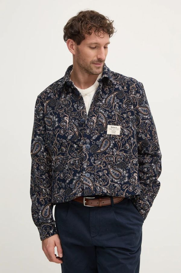 Barbour Košulja od samta Barbour boja: tamno plava, relaxed, s klasičnim ovratnikom, MOS0410NY91