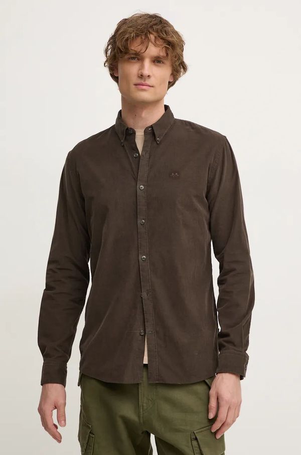 Lindbergh Košulja od samta Lindbergh boja: zelena, regular, s button-down ovratnikom, 30-225016