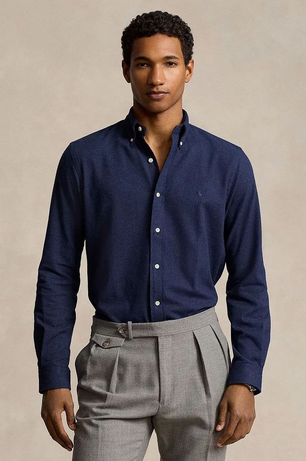 Polo Ralph Lauren Košulja Polo Ralph Lauren za muškarce, boja: tamno plava, slim, s button-down ovratnikom, 710953354