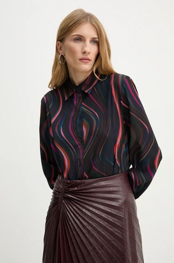 PS Paul Smith Košulja PS Paul Smith za žene, boja: crna, regular, s klasičnim ovratnikom, W2R.335B.N31257
