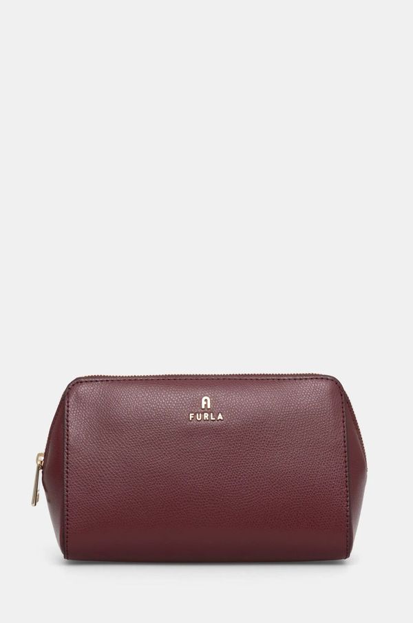 Furla Kožna kozmetička torbica Furla boja: bordo, WE00618 ARE000 26700