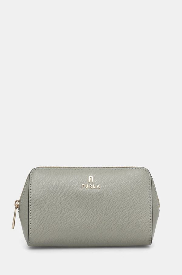 Furla Kožna kozmetička torbica Furla boja: siva, WE00449 ARE000 AG700
