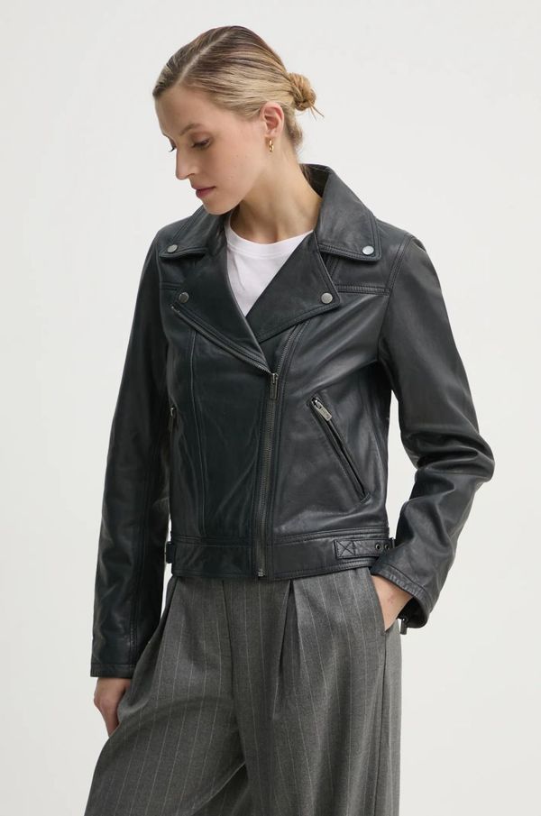 Pepe Jeans Kožna ramones jakna Pepe Jeans AURORI za žene, boja: tamno plava, za prijelazno razdoblje, PL402428