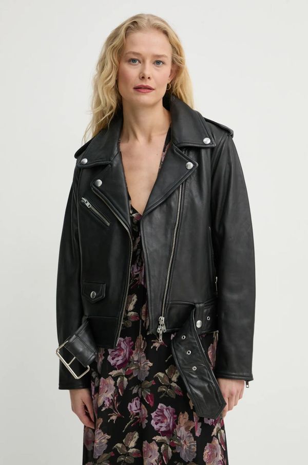 Stand Studio Kožna ramones jakna Stand Studio ICON Biker Jacket za žene, boja: crna, za prijelazno razdoblje, 61792-7030