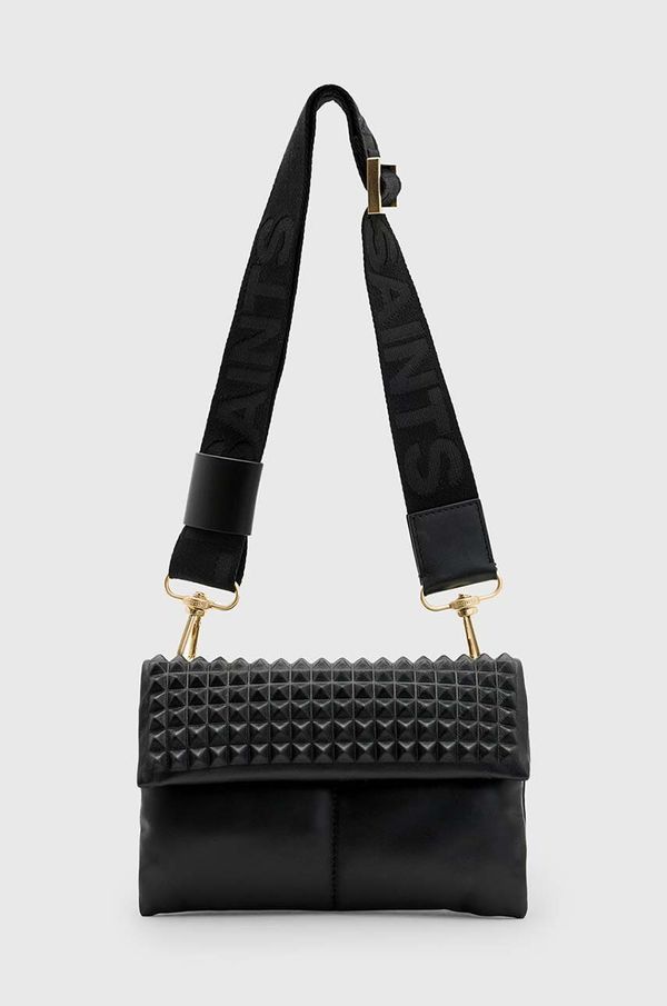 AllSaints Kožna torba AllSaints EZRA STUD CROSSBODY boja: crna, W354XB