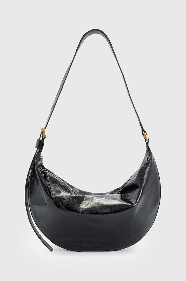 AllSaints Kožna torba AllSaints HALF MOON boja: crna, W020XZ