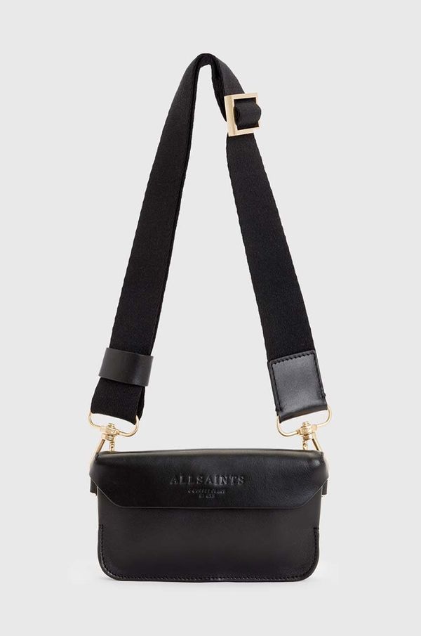 AllSaints Kožna torba AllSaints ZOE CROSSBODY boja: crna, W312XB