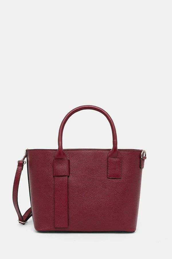 Answear Lab Kožna torba Answear Lab boja: bordo