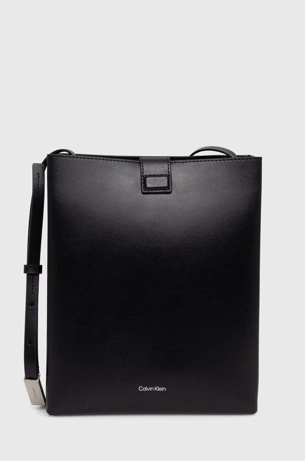 Calvin Klein Kožna torba Calvin Klein boja: crna, K60K612649