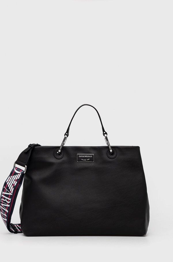 Emporio Armani Kožna torba Emporio Armani boja: crna