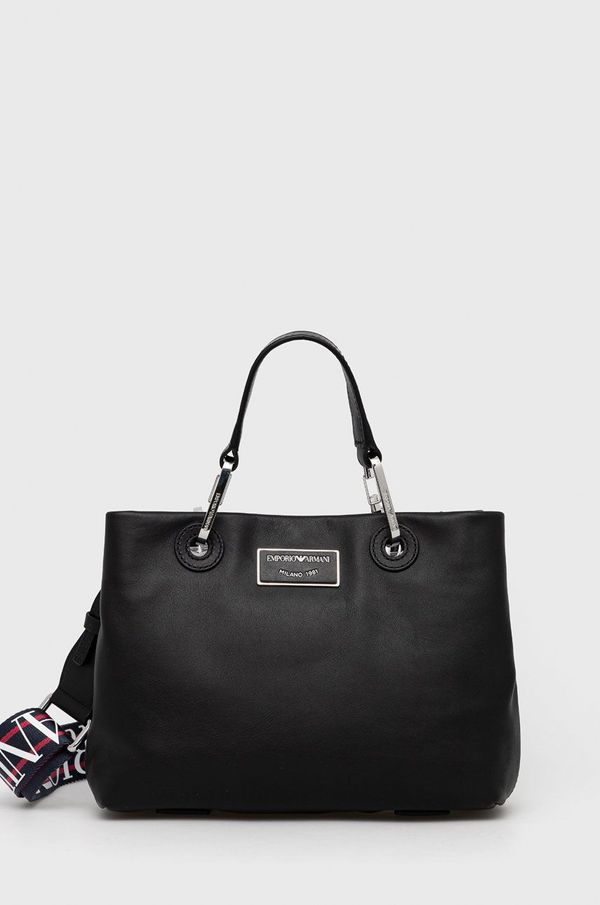 Emporio Armani Kožna torba Emporio Armani boja: crna