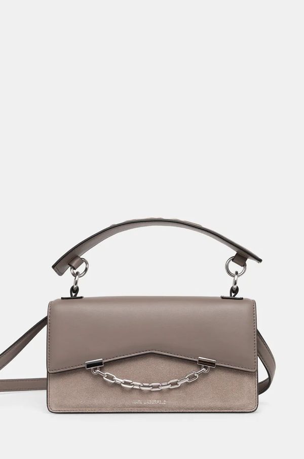 Karl Lagerfeld Kožna torba Karl Lagerfeld boja: siva, 246W3041