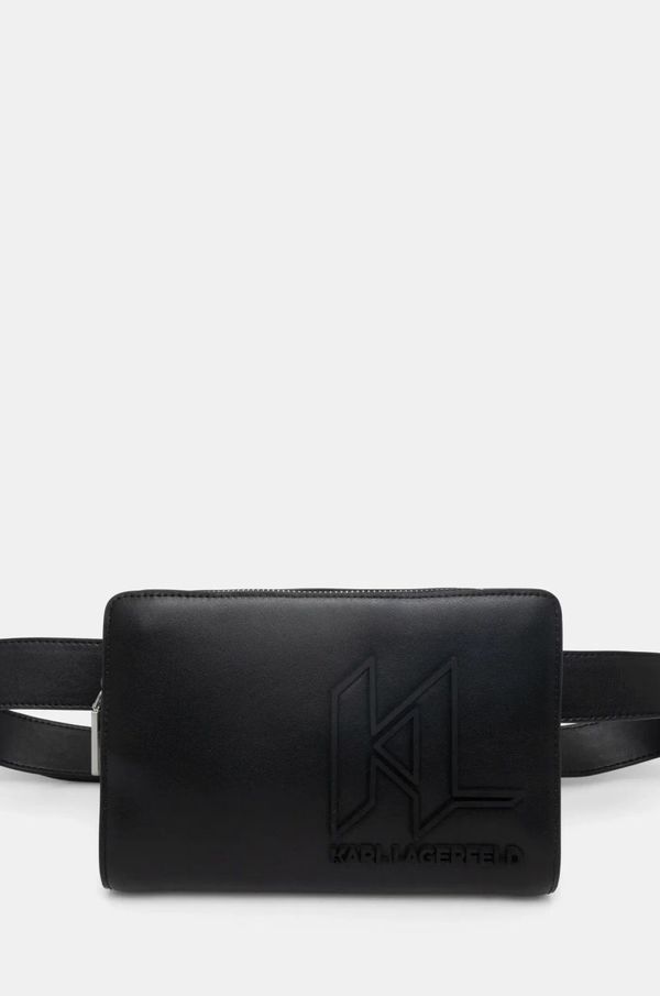 Karl Lagerfeld Kožna torba oko struka Karl Lagerfeld boja: crna, A1M30115