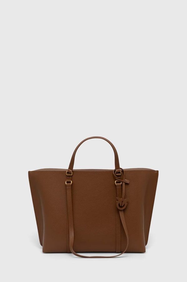Pinko Kožna torba Pinko boja: smeđa, 102832 A1LF