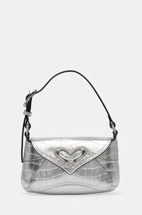 Pinko Kožna torba Pinko boja: srebrna, 103764 A1W5