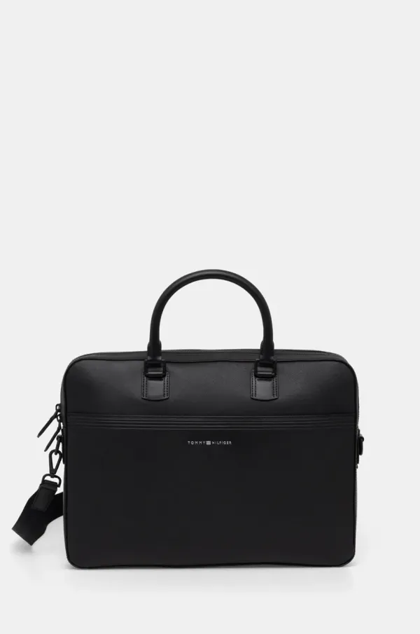 Tommy Hilfiger Kožna torba Tommy Hilfiger boja: crna, AM0AM13214