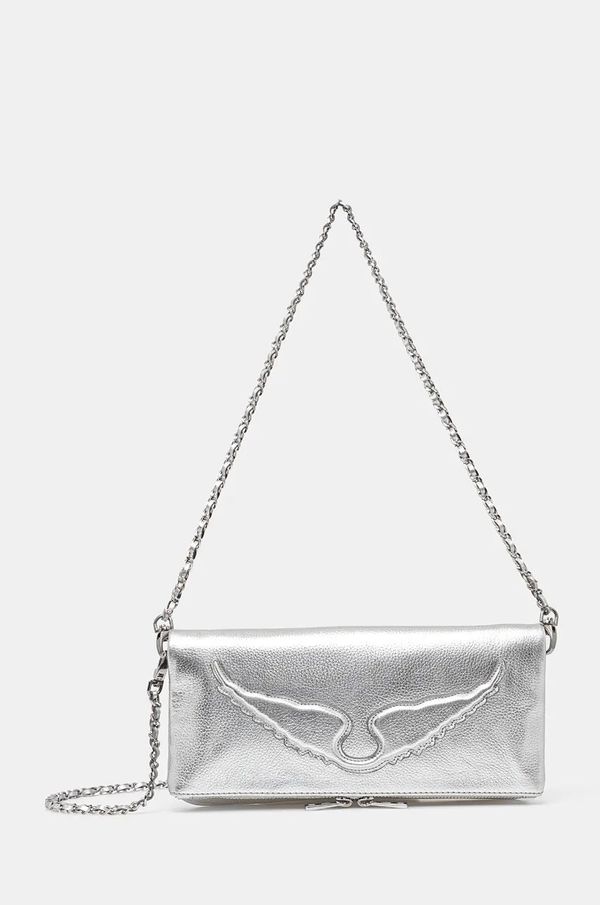 Zadig&Voltaire Kožna torba ZADIG&VOLTAIRE boja: srebrna, LWBA02551