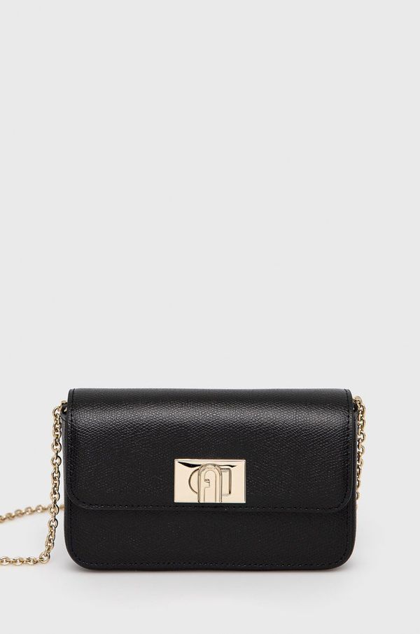 Furla Kožna torbica Furla boja: crna