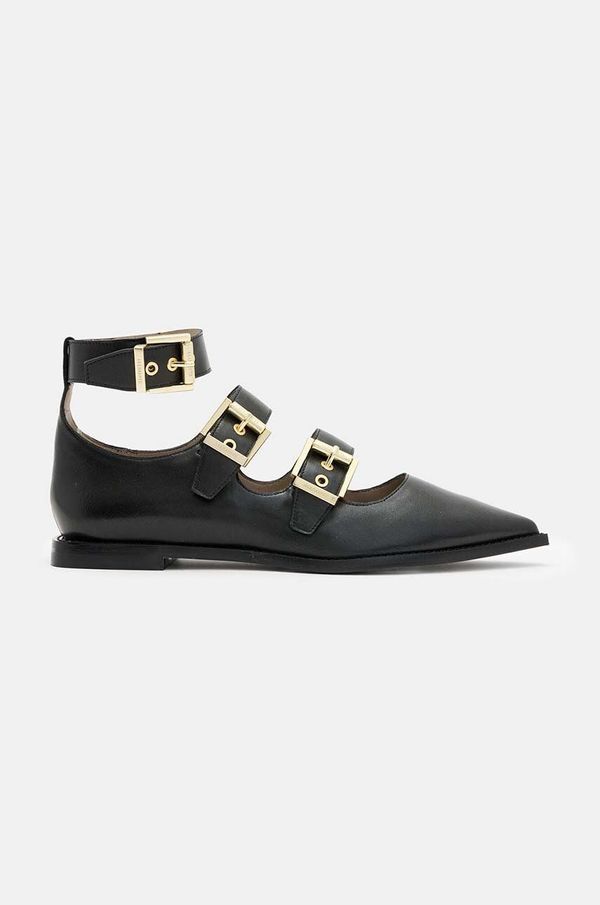AllSaints Kožne balerinke AllSaints Susan Buckle Shoe boja: crna, W009FA