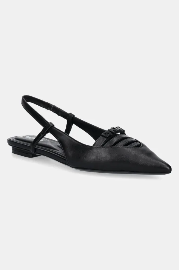 DKNY Kožne balerinke Dkny Mikado boja: crna, s otvorenom petom, K1524221