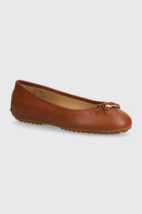 Lauren Ralph Lauren Kožne balerinke Lauren Ralph Lauren Jayna Driver boja: smeđa, 802942766002
