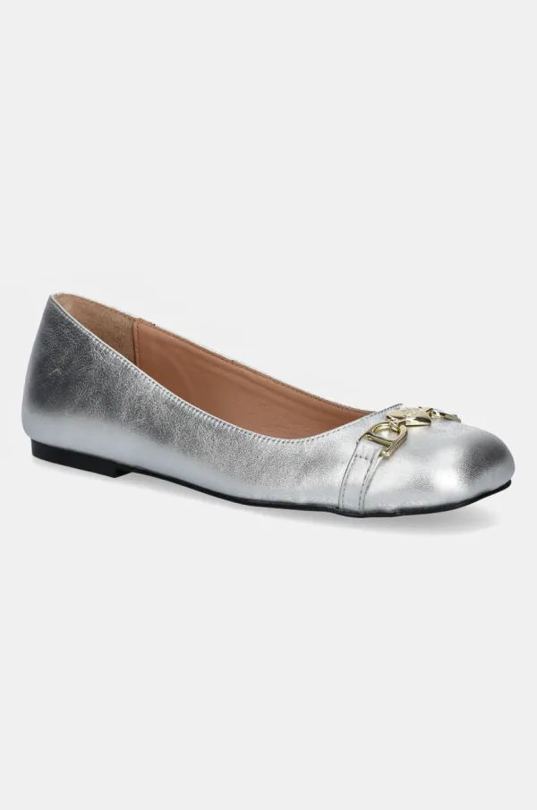 Love Moschino Kožne balerinke Love Moschino boja: srebrna, JA11011G1MIF090B