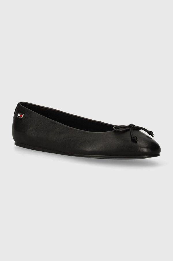 Tommy Hilfiger Kožne balerinke Tommy Hilfiger ESSENTIAL CHIC BALLERINA boja: crna, FW0FW08059