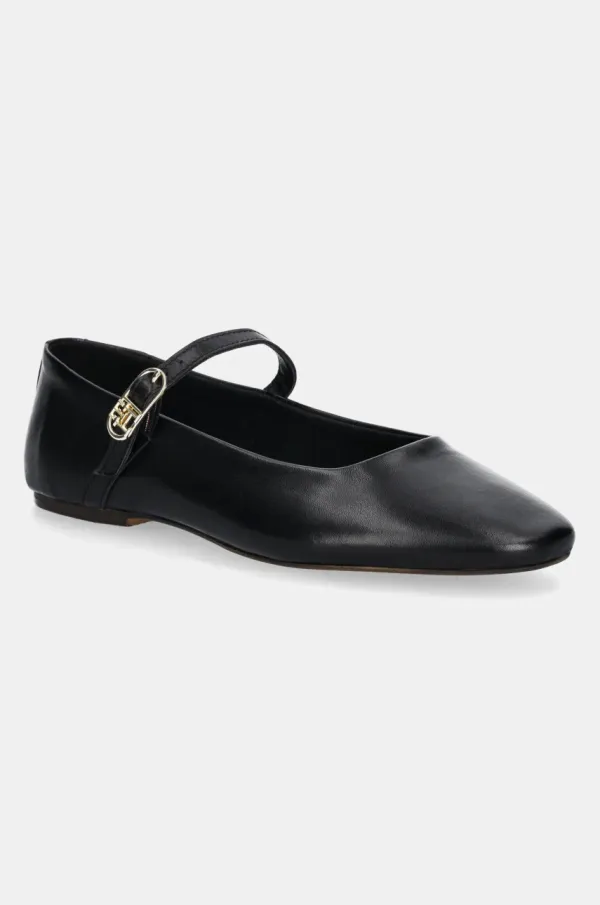 Tommy Hilfiger Kožne balerinke Tommy Hilfiger LEATHER MARYJANE BALLERINA boja: crna, FW0FW08651
