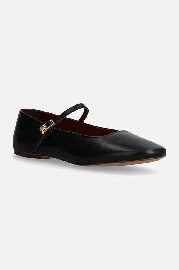 Tommy Hilfiger Kožne balerinke Tommy Hilfiger MARYJANE BALLERINA LEATHER boja: crna, FW0FW08294