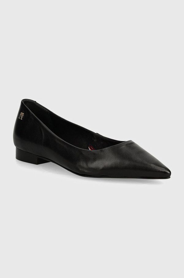 Tommy Hilfiger Kožne balerinke Tommy Hilfiger TH POINTY BALLERINA boja: crna, FW0FW08291