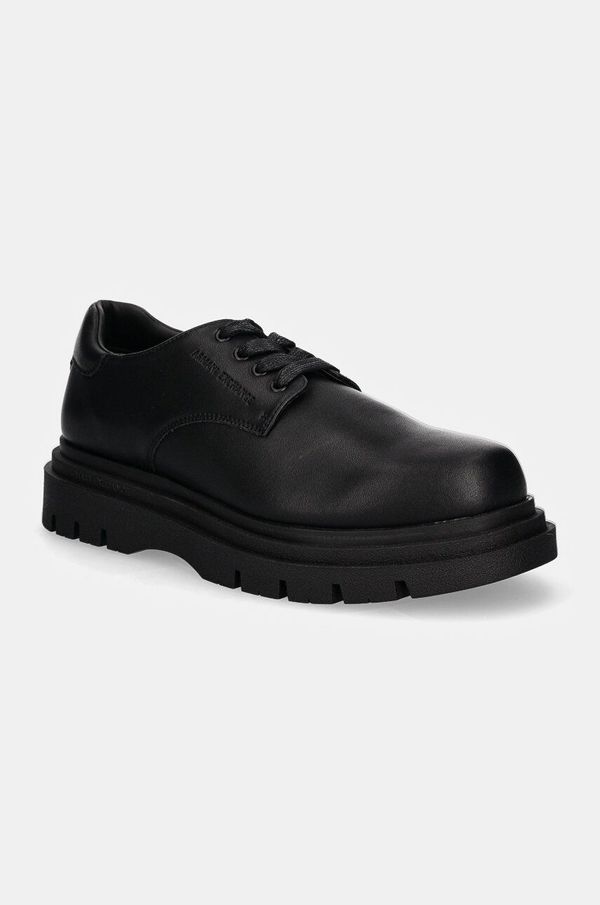 Armani Exchange Kožne cipele Armani Exchange za muškarce, boja: crna, XUC016 XV874 00002