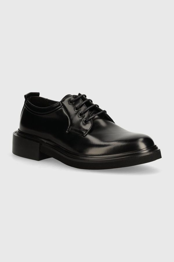 Calvin Klein Kožne cipele Calvin Klein HM0HM01486 za muškarce, boja: crna, POSTMAN DERBY LTH HF
