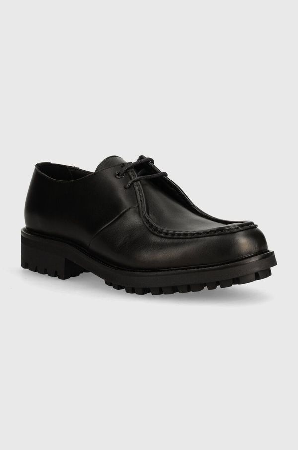 Calvin Klein Kožne cipele Calvin Klein HM0HM01535 za muškarce, boja: crna, APRON LACE UP LTH