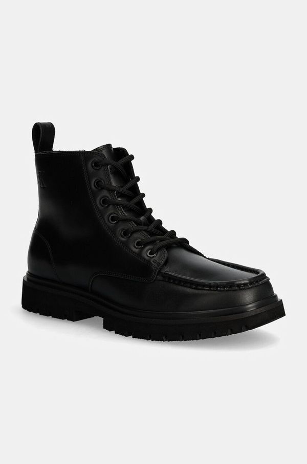 Calvin Klein Jeans Kožne cipele Calvin Klein Jeans EVA BOOT MID LACEUP UNFORM DRESS za muškarce, boja: crna, YM0YM01073