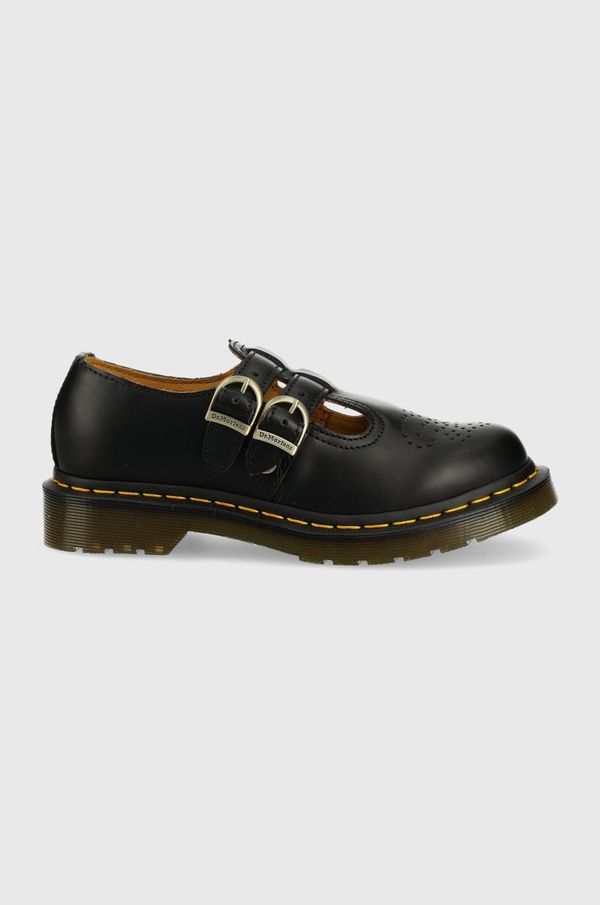 Dr. Martens Kožne cipele Dr. Martens za žene, boja: crna, ravna potpetica, DM12916001.8065.Mary-Black.Smth