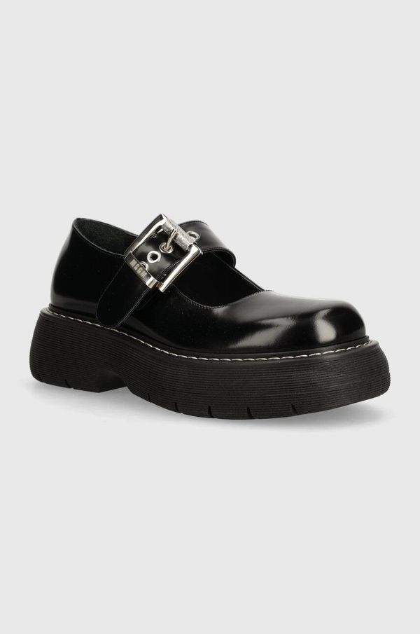 MSGM Kožne cipele MSGM za žene, boja: crna, s platformom, 3741MDS858 629