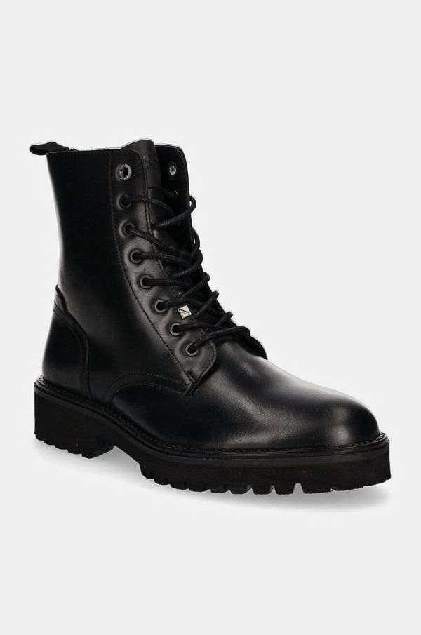 Pepe Jeans Kožne cipele Pepe Jeans PMS50254 za muškarce, boja: crna, DURHAM COMBAT
