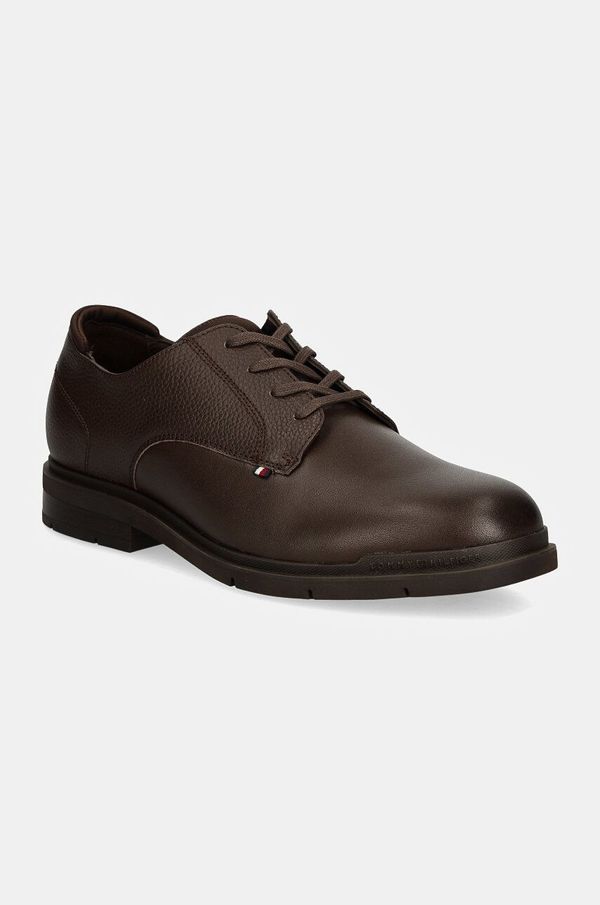 Tommy Hilfiger Kožne cipele Tommy Hilfiger FLEXIBLE HILFIGER MIX LTH SHOE za muškarce, boja: smeđa, FM0FM05164