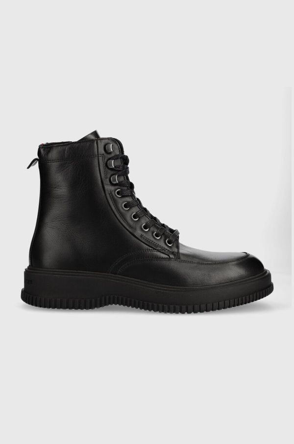 Tommy Hilfiger Kožne cipele Tommy Hilfiger TH EVERYDAY CLASS TERMO LTH BOOT za muškarce, boja: crna, FM0FM04658