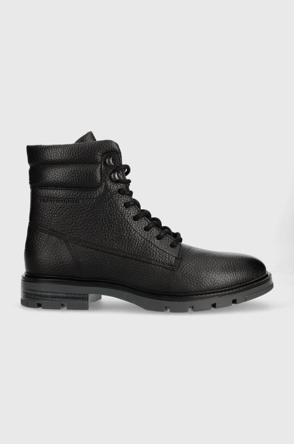 Tommy Hilfiger Kožne cipele Tommy Hilfiger WARM PADDED LTH BOOT za muškarce, boja: crna, FM0FM04802