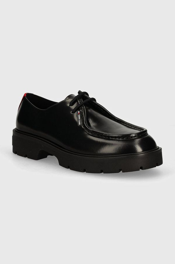 Tommy Jeans Kožne cipele Tommy Jeans TJM SMART DERBY SHOE za muškarce, boja: crna, EM0EM01418