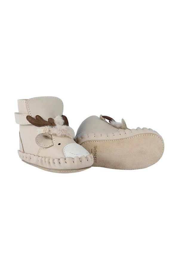 Donsje Kožne cipele za bebe Donsje Kapi Exclusive Booties Reindeer boja: bež, 1028119