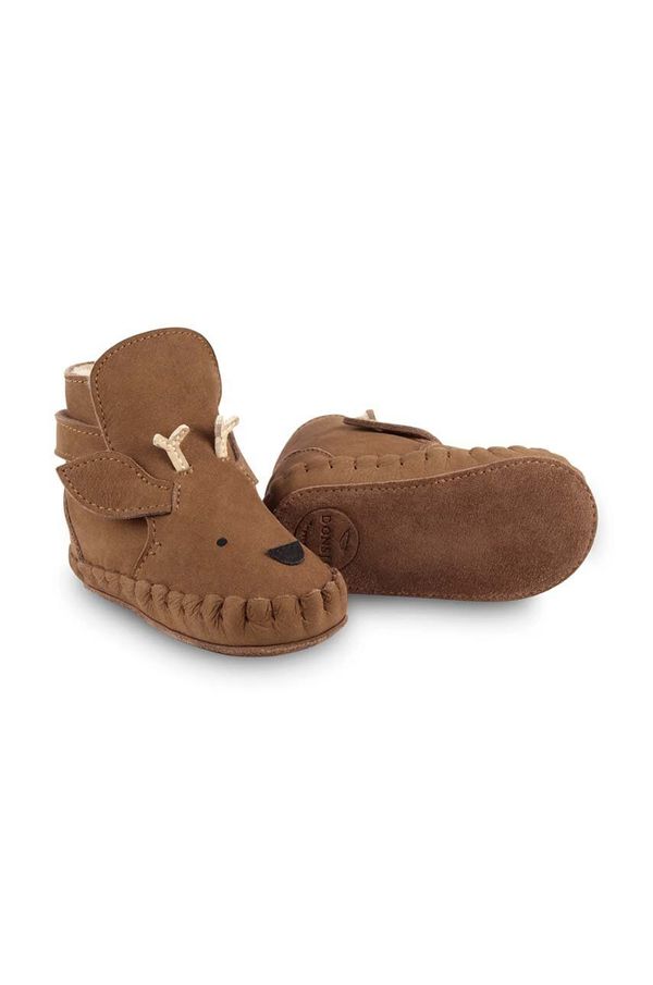 Donsje Kožne cipele za bebe Donsje Kapi Special Booties Stag boja: smeđa, 1028303