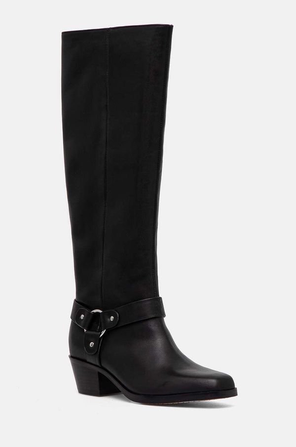 DKNY Kožne čizme Dkny Stace za žene, boja: crna, s debelom potpeticom, K2436059
