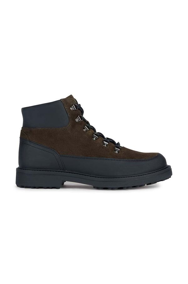 Geox Kožne čizme Geox U LAGORAI + GRIP B za muškarce, boja: zelena, U36G0B 00023 C3009