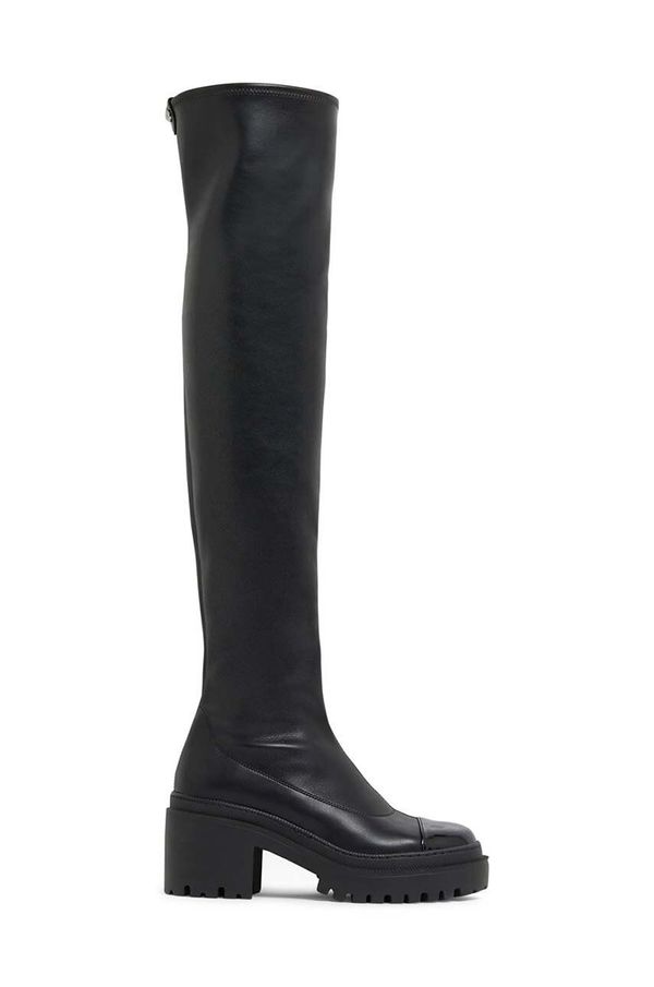 Giuseppe Zanotti Kožne čizme Giuseppe Zanotti Martini za žene, boja: crna, s debelom potpeticom, I480002.001
