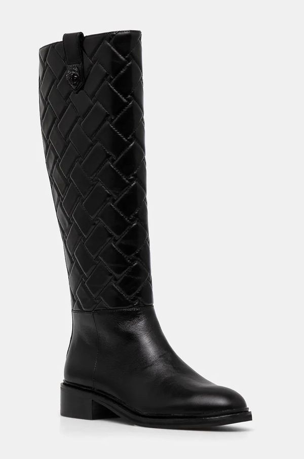 Kurt Geiger London Kožne čizme Kurt Geiger London Kensington Quilt High Leg za žene, boja: crna, ravni potplat, sa srednje toplom podstavom, 3453800109